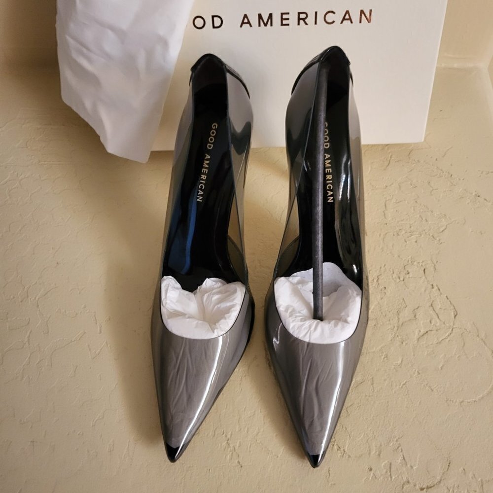 New Good American Cinder-f*cking-rella Pumps - Light Smoke Size 9.5 NWT - Picture 7 of 12